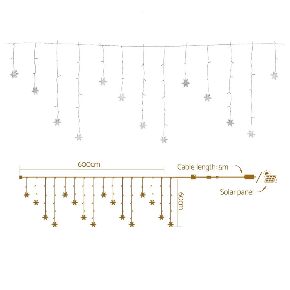 Jingle Jollys 6M Christmas Icicle Lights String Light 160 LED Solar Powered Cold - Image 2