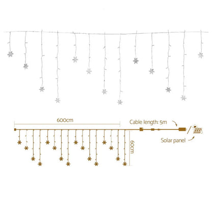 Jingle Jollys 6M Christmas Icicle Lights String Light 160 LED Solar Powered Cold - Image 2