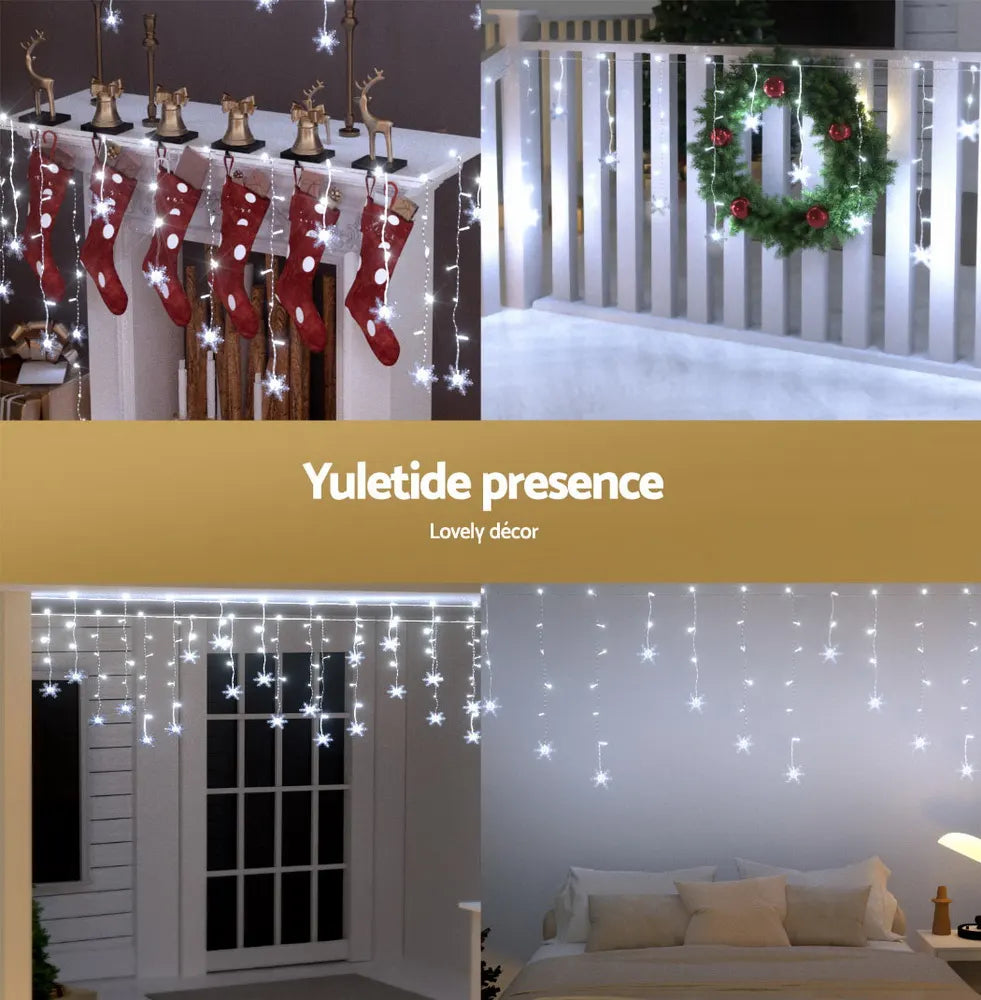 Jingle Jollys 6M Christmas Icicle Lights String Light 160 LED Solar Powered Cold - Image 5