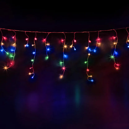 12.5M Christmas Lights Solar Icicle String Light Multi Colour Jingle Jollys - Image 2