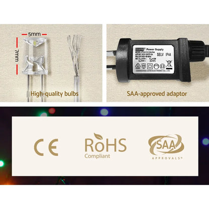 20M Christmas Lights Icicle Light 800 LED Multi-coloured Jingle Jollys - Image 6