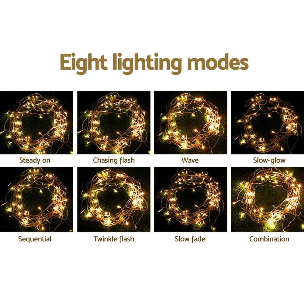 20M Christmas Lights Icicle Light 800 LED Warm White Decor Jingle Jollys - Image 4