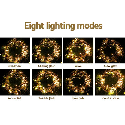 20M Christmas Lights Icicle Light 800 LED Warm White Decor Jingle Jollys - Image 4