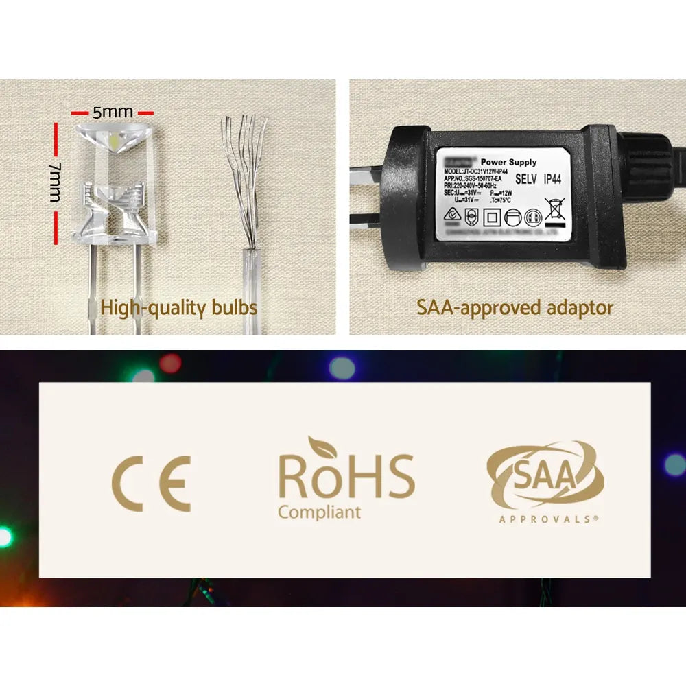 20M Christmas Lights Icicle Light 800 LED Warm White Decor Jingle Jollys - Image 6