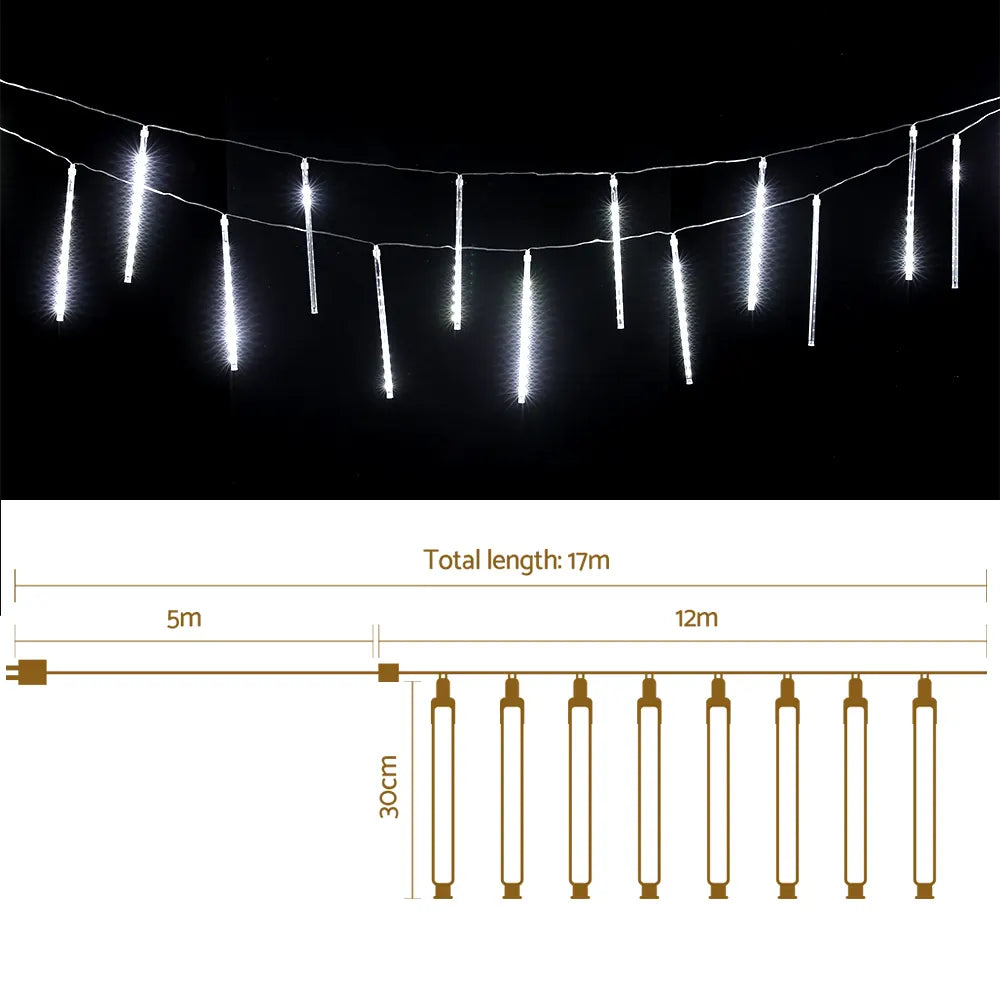 12M Christmas Lights Icicle Light 960 LED Falling Metor Jingle Jollys - Image 2