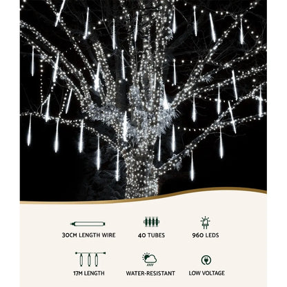 12M Christmas Lights Icicle Light 960 LED Falling Metor Jingle Jollys - Image 3