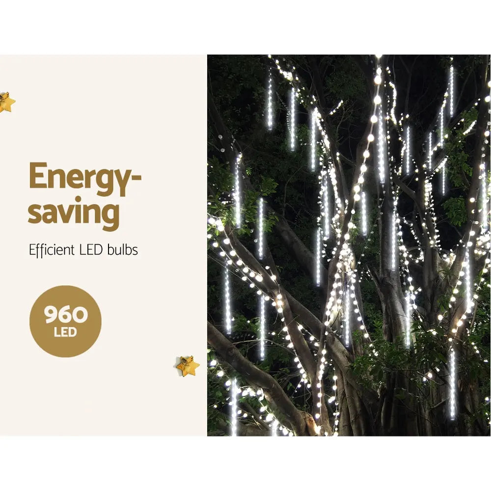 12M Christmas Lights Icicle Light 960 LED Falling Metor Jingle Jollys - Image 4