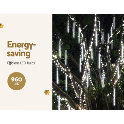 12M Christmas Lights Icicle Light 960 LED Falling Metor Jingle Jollys - Image 4
