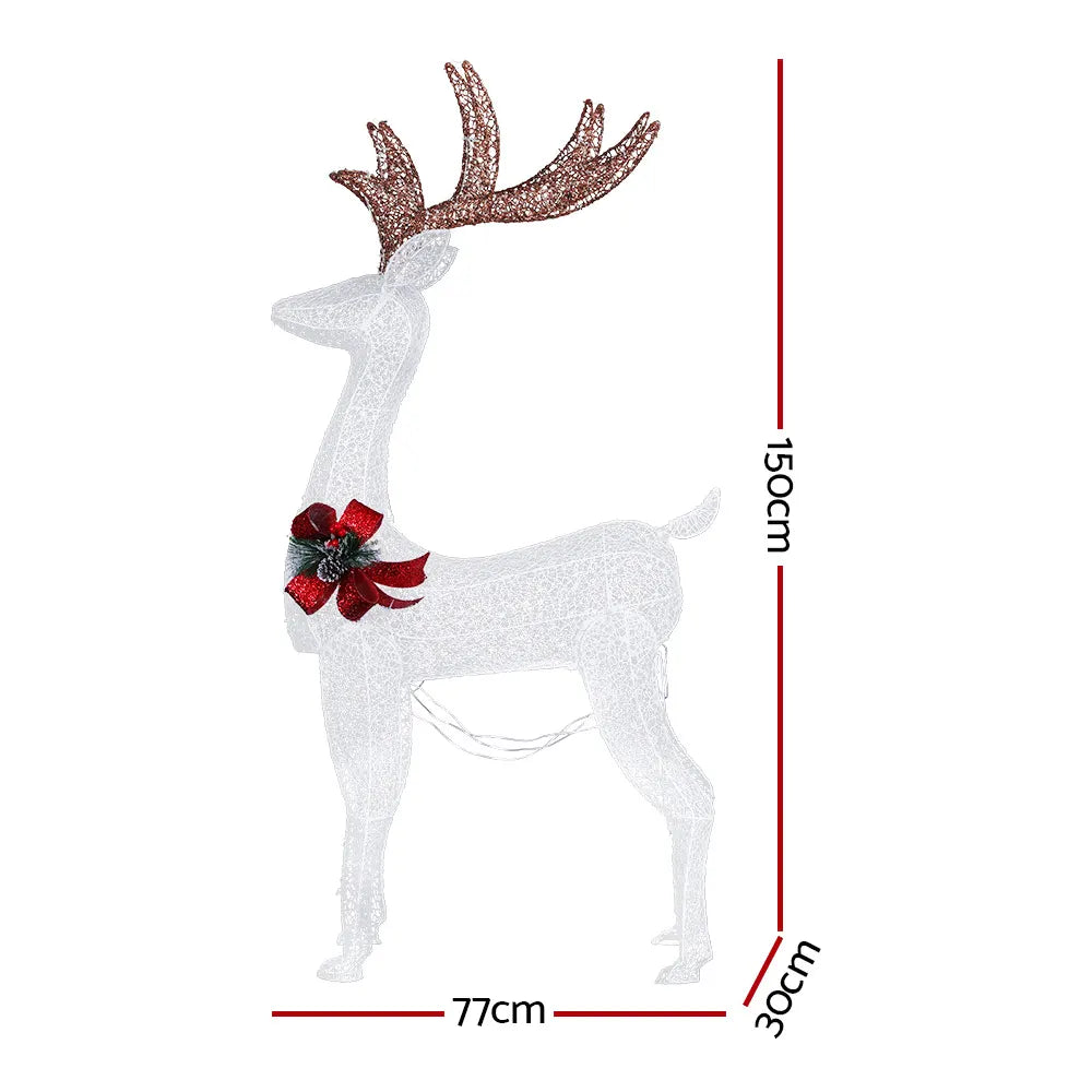 Jingle Jollys Christmas Lights 150cm Reindeer 100 LED Decorations - Image 2