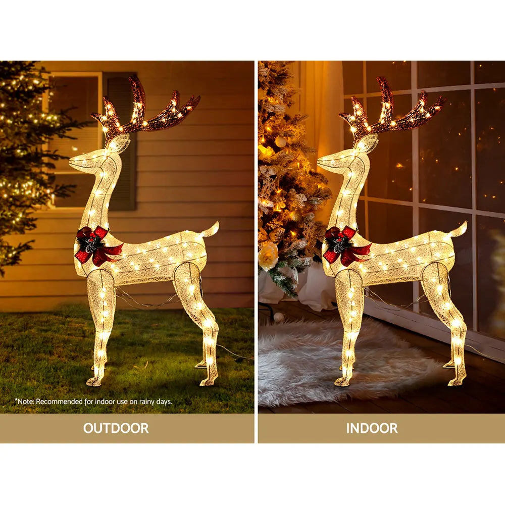Jingle Jollys Christmas Lights 150cm Reindeer 100 LED Decorations - Image 4