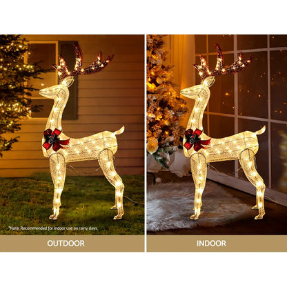 Jingle Jollys Christmas Lights 150cm Reindeer 100 LED Decorations - Image 4