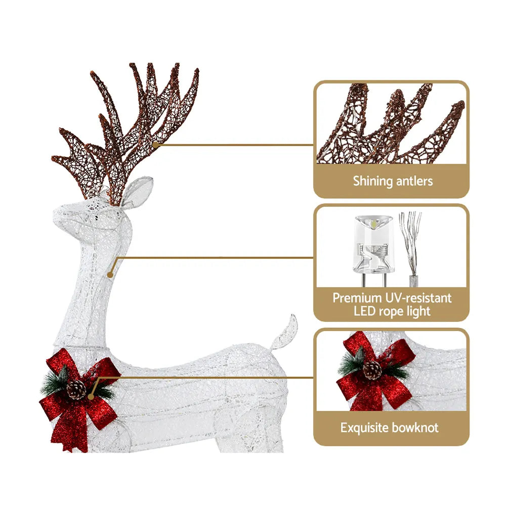 Jingle Jollys Christmas Lights 150cm Reindeer 100 LED Decorations - Image 5