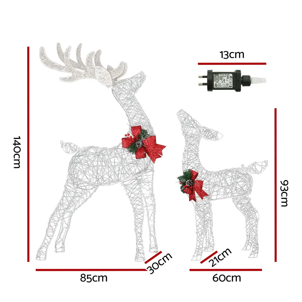 Jingle Jollys Christmas Lights 2pcs Reindeer Set Fairy Light 170 LED Decorations - Image 2