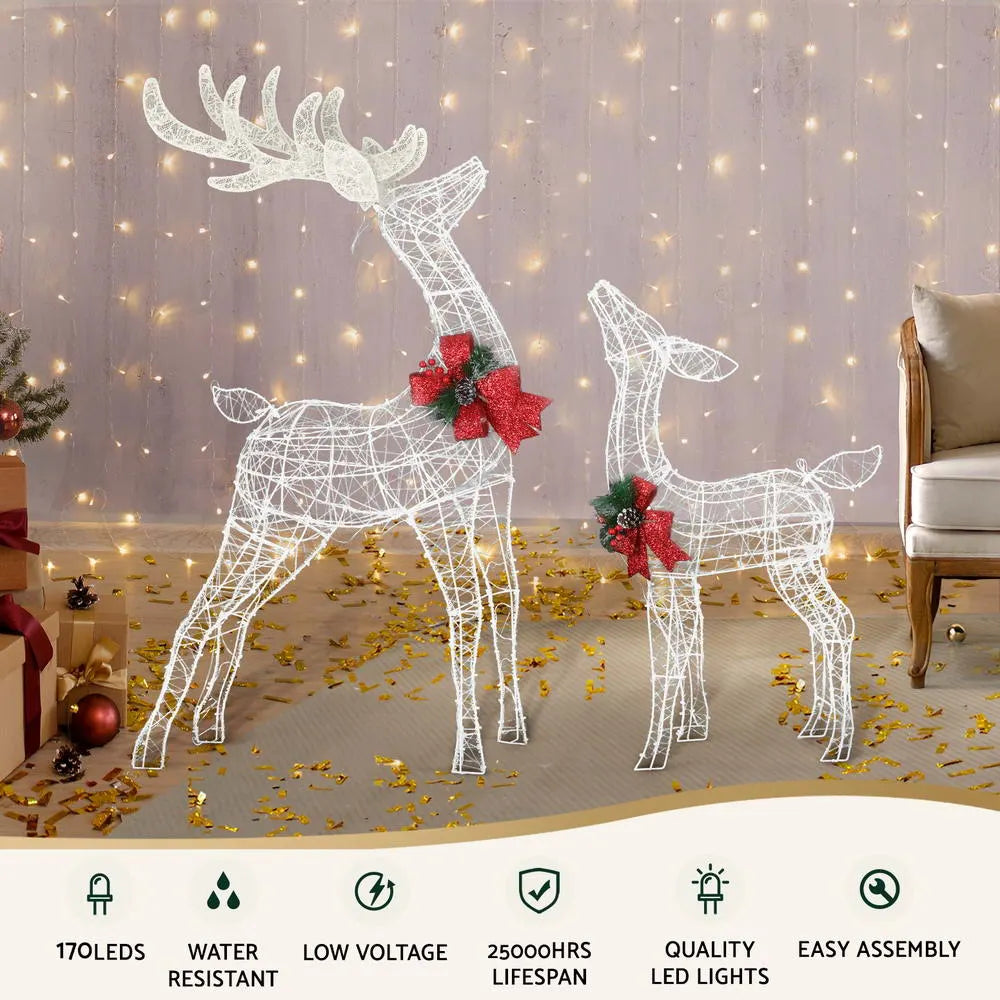 Jingle Jollys Christmas Lights 2pcs Reindeer Set Fairy Light 170 LED Decorations - Image 4