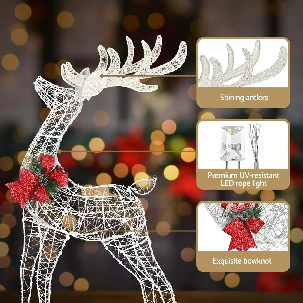 Jingle Jollys Christmas Lights 2pcs Reindeer Set Fairy Light 170 LED Decorations - Image 6