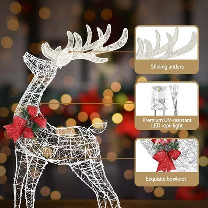 Jingle Jollys Christmas Lights 2pcs Reindeer Set Fairy Light 170 LED Decorations - Image 6