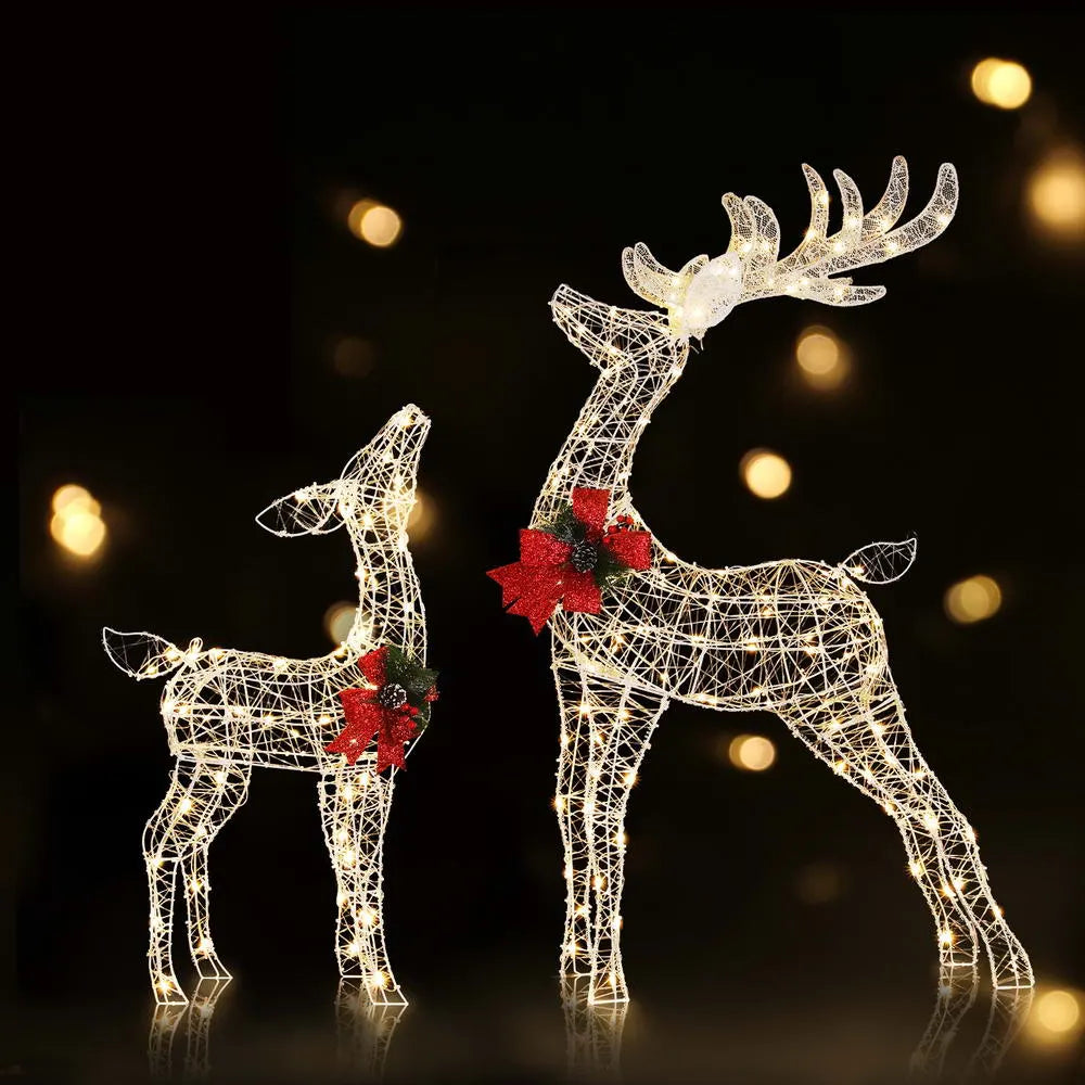 Jingle Jollys Christmas Lights 2pcs Reindeer Set Fairy Light 170 LED Decorations - Image 8