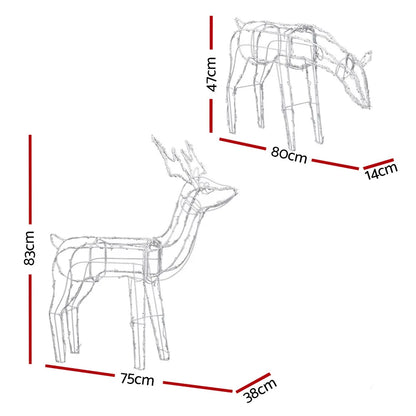 Jingle Jollys Christmas Lights 2 Pcs Reindeers 200 LED Decorations - Image 2