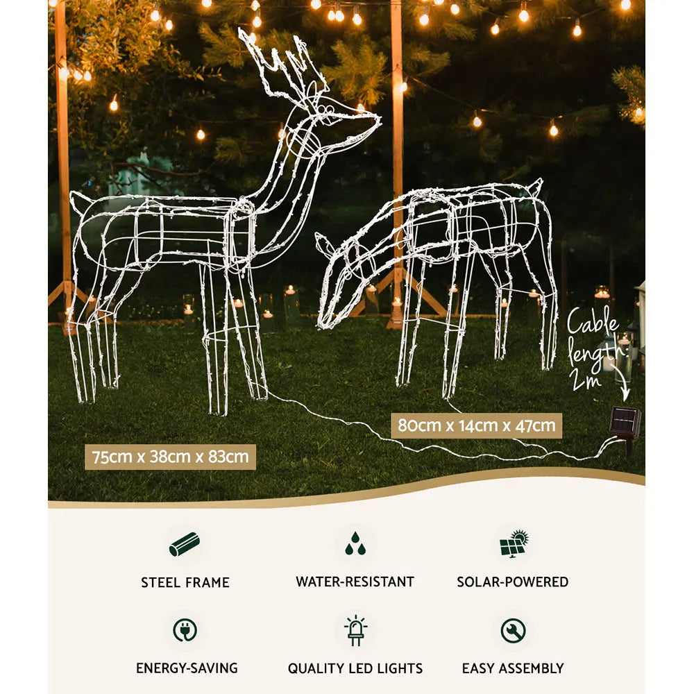 Jingle Jollys Christmas Lights 2 Pcs Reindeers 200 LED Decorations - Image 3