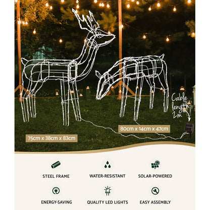 Jingle Jollys Christmas Lights 2 Pcs Reindeers 200 LED Decorations - Image 3