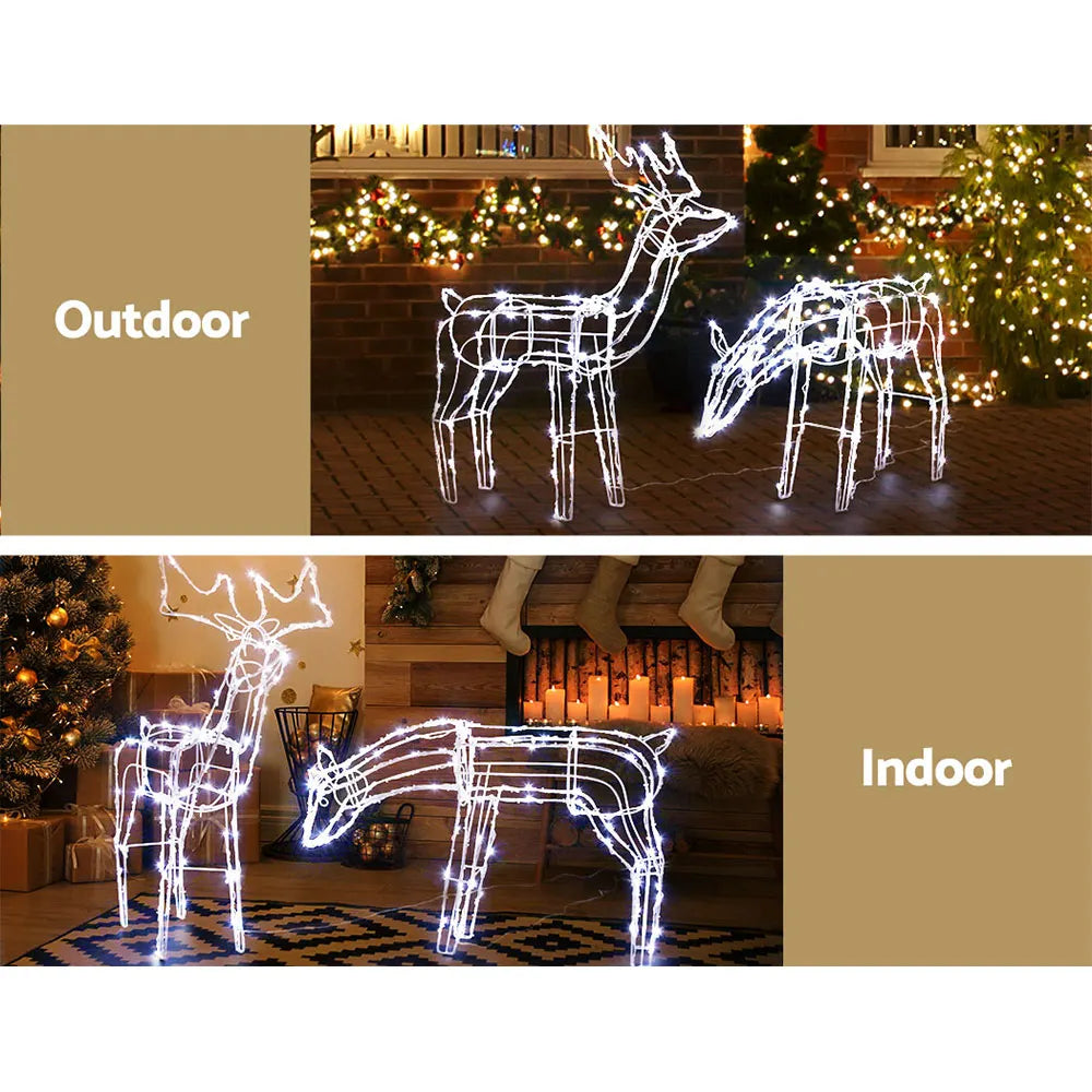 Jingle Jollys Christmas Lights 2 Pcs Reindeers 200 LED Decorations - Image 4