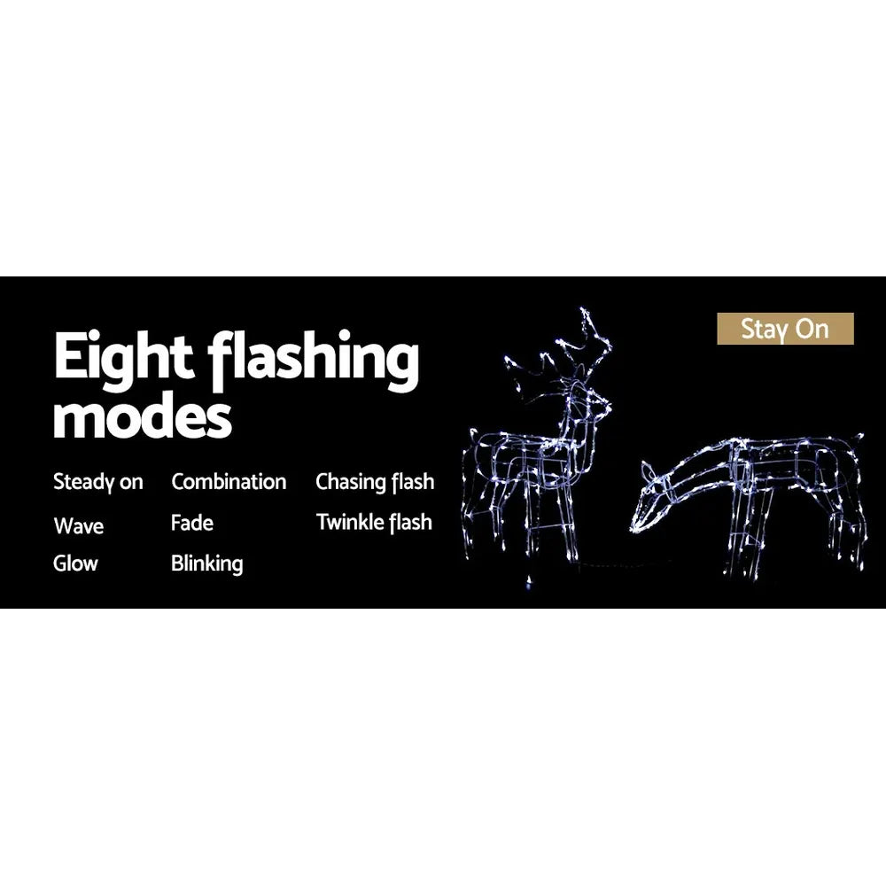 Jingle Jollys Christmas Lights 2 Pcs Reindeers 200 LED Decorations - Image 6