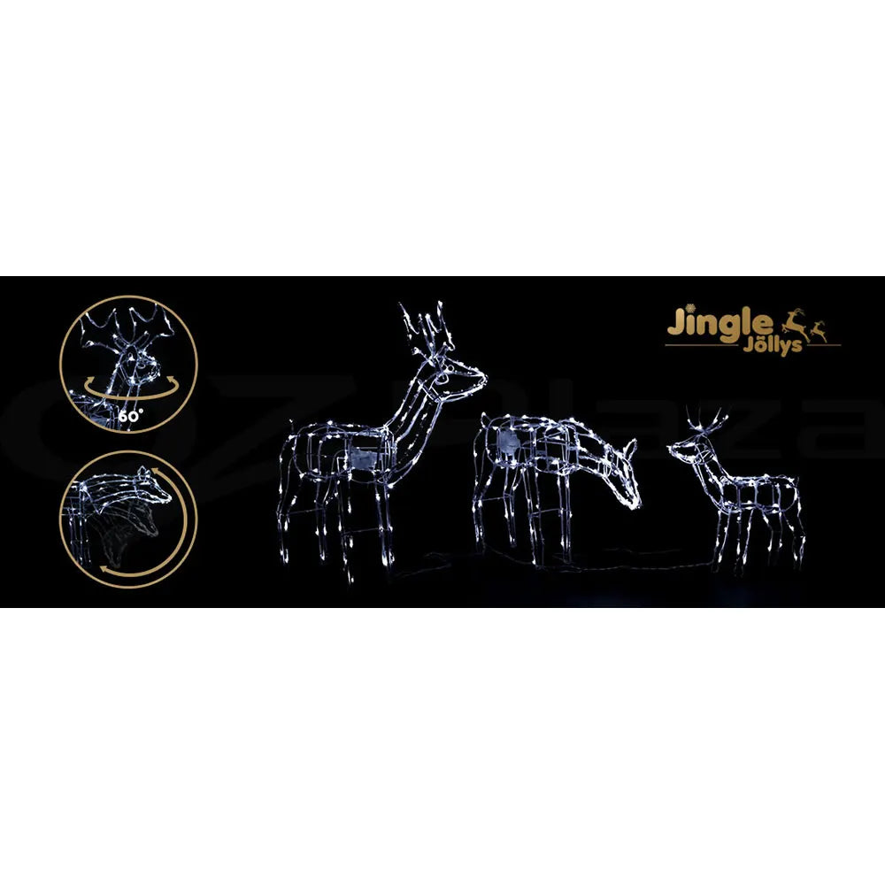 Jingle Jollys Christmas Lights 3 Pcs Reindeers 250 LED Decorations - Image 6