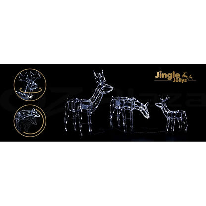 Jingle Jollys Christmas Lights 3 Pcs Reindeers 250 LED Decorations - Image 6