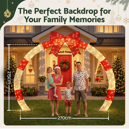 Jingle Jollys 2.5m Christmas Archway Pre-Lit Warm White LED Outdoor Garden Decoration - Image 7