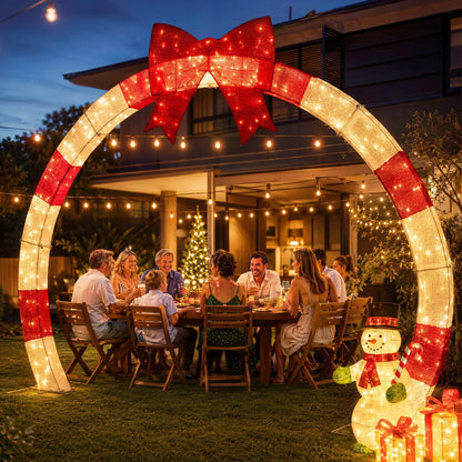 Jingle Jollys 2.5m Christmas Archway Pre-Lit Warm White LED Outdoor Garden Decoration - Image 8