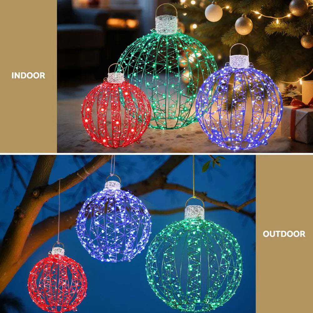 Jingle Jollys Christmas Lights 320 LED Fairy Light 3pcs Ball Decorations Set - Image 5