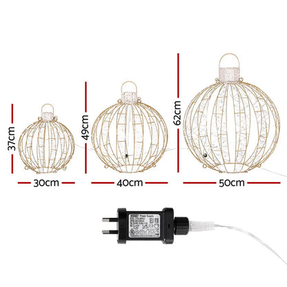 Jingle Jollys Christmas Lights 360 LED Fairy Light 3pcs Ball Decorations Set - Image 2