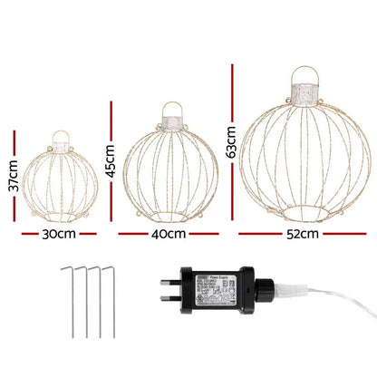 Jingle Jollys Christmas Lights 320 LED Fairy Light 3pcs Ball Decorations Set - Image 2