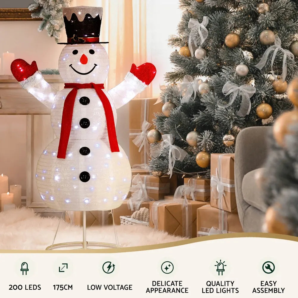 Jingle Jollys Christmas Lights 200 LED 175cm Fairy Light Snowman Decorations - Image 4