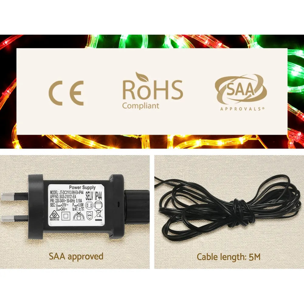 0.76M Christmas Lights 216 LED Bell Motif Light Decorations Jingle Jollys - Image 6