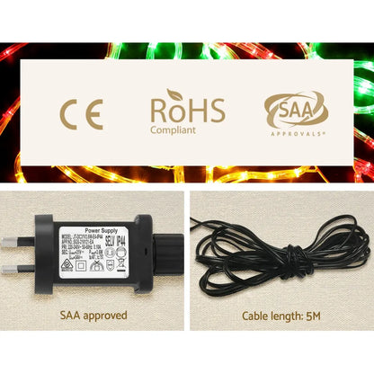 0.76M Christmas Lights 216 LED Bell Motif Light Decorations Jingle Jollys - Image 6