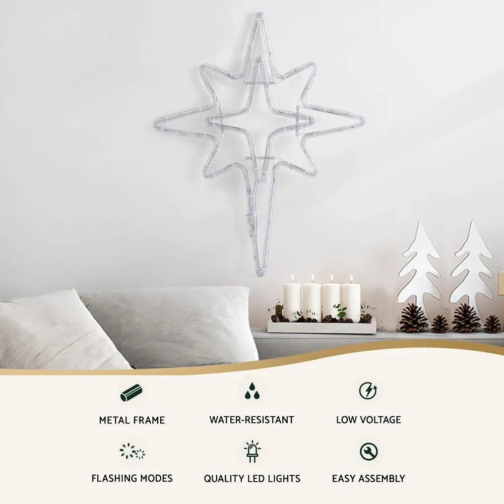 Jingle Jollys Christmas Lights 57cm Bethlehem Star 90 LED Xmas Decorations Motif - Image 3