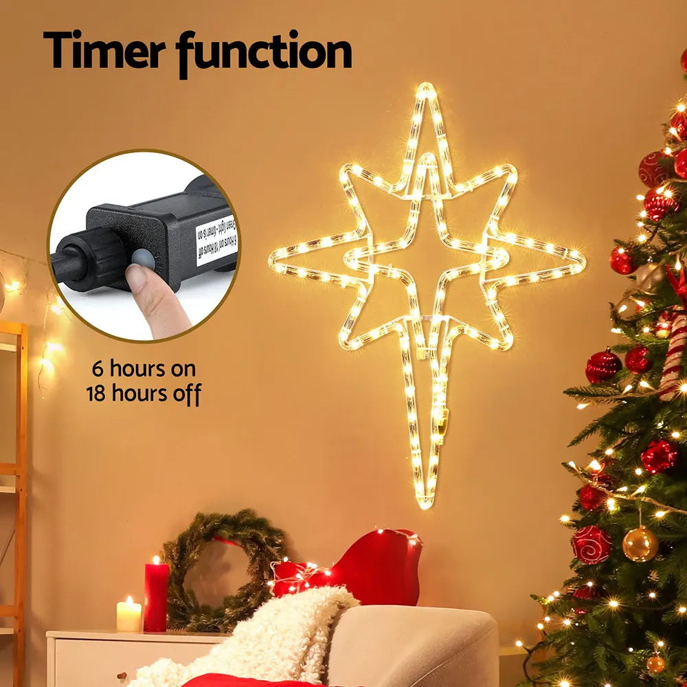Jingle Jollys Christmas Lights 57cm Bethlehem Star 90 LED Xmas Decorations Motif - Image 5