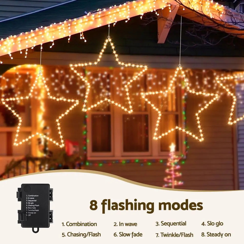 Jingle Jollys Christmas Lights 50cm Star 70 LED Xmas Decorations - Image 3