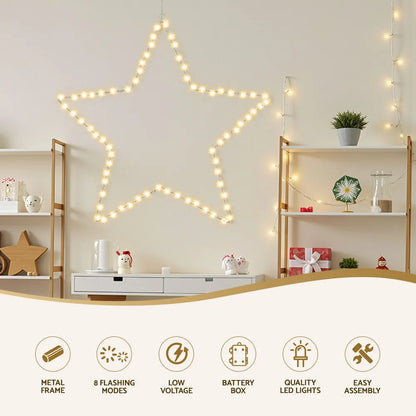 Jingle Jollys Christmas Lights 50cm Star 70 LED Xmas Decorations - Image 4