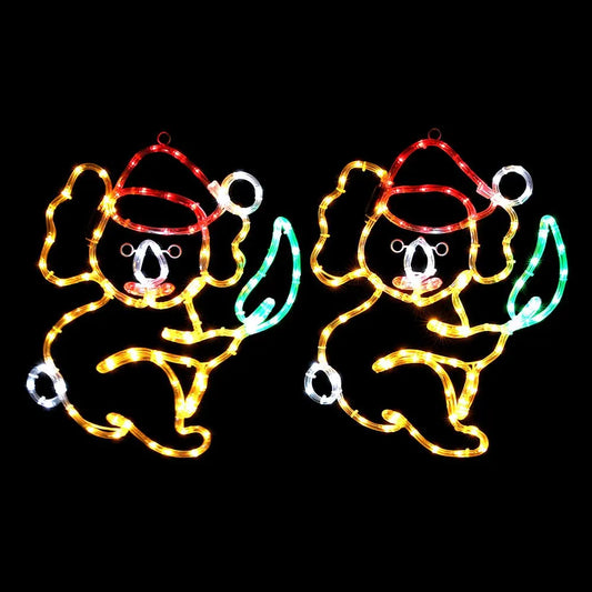 Jingle Jollys Christmas Lights LED Koala Xmas Decoration Home 2 Pcs - Image 2