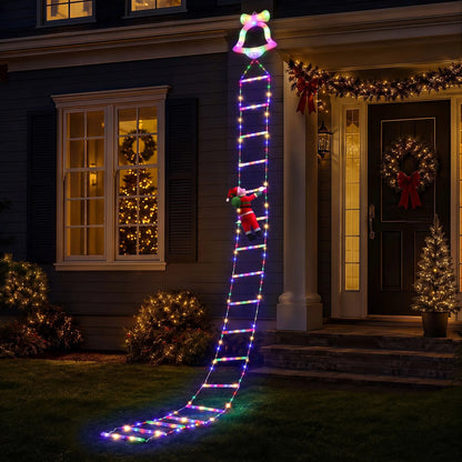 Jingle Jollys 3.5M Christmas Lights 300 LED Ladder Light with Santa Claus Decor - Image 2