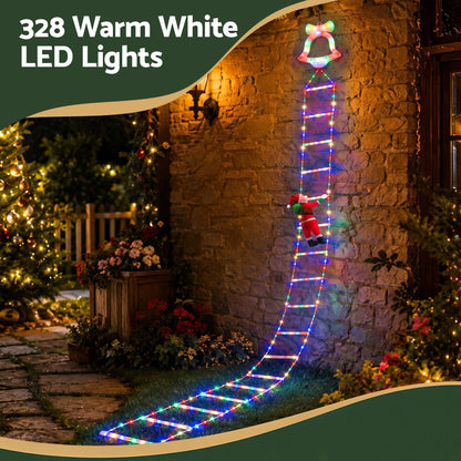 Jingle Jollys 3.5M Christmas Lights 300 LED Ladder Light with Santa Claus Decor - Image 5