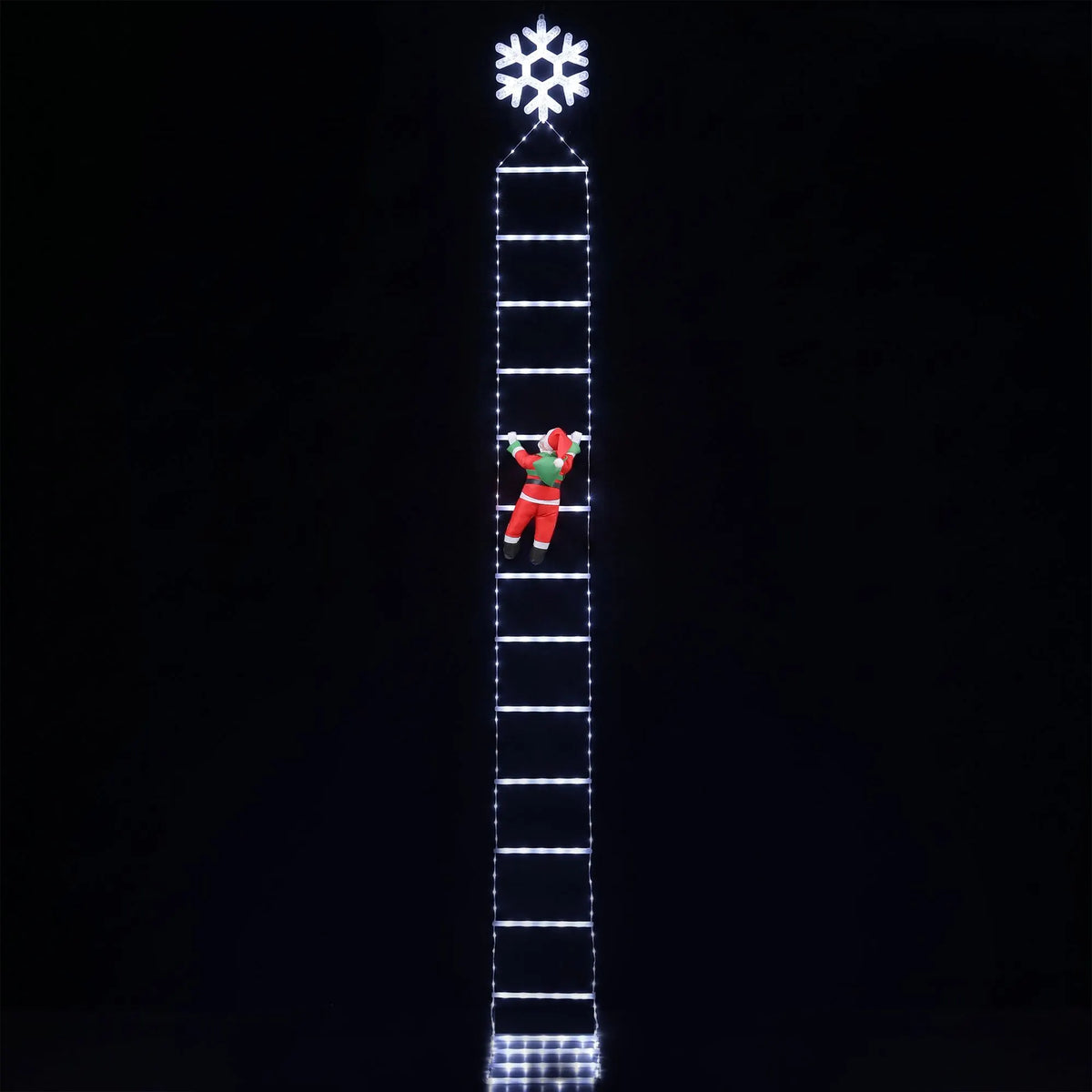 Jingle Jollys Christmas Ladder Lights Santa 3.4m 328LED Hanging Decor Cool White - Image 3