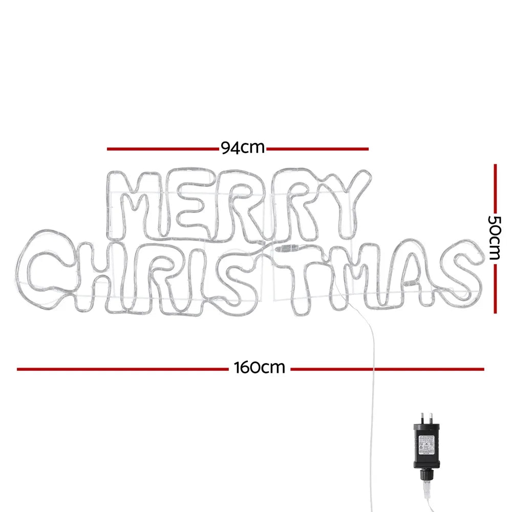 1.6M Christmas Lights Motif 360 LED Rope Light Outdoor Decoration Jingle Jollys - Image 2