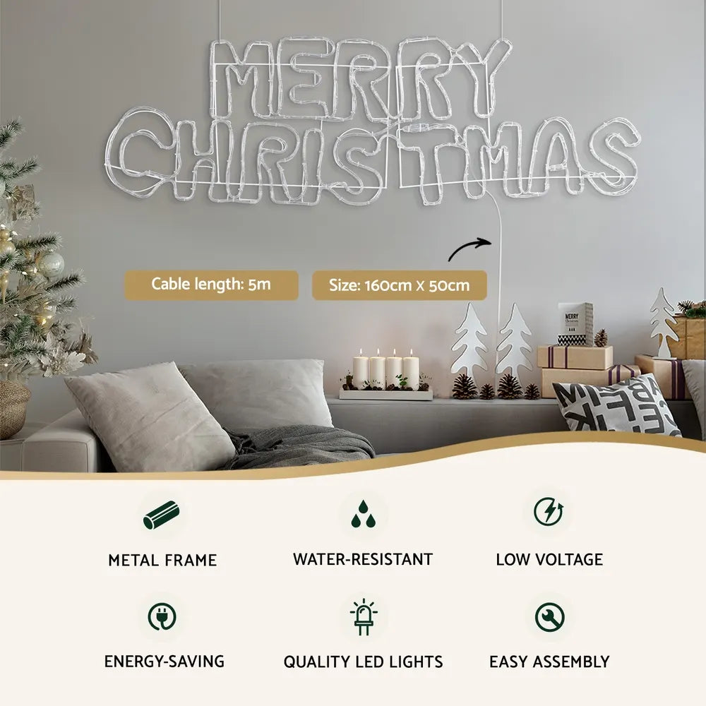 1.6M Christmas Lights Motif 360 LED Rope Light Outdoor Decoration Jingle Jollys - Image 4