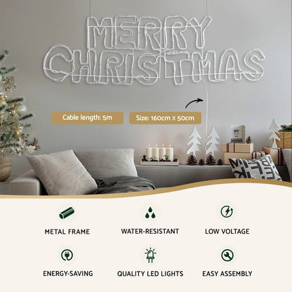 1.6M Christmas Lights Motif 360 LED Rope Light Outdoor Decoration Jingle Jollys - Image 4