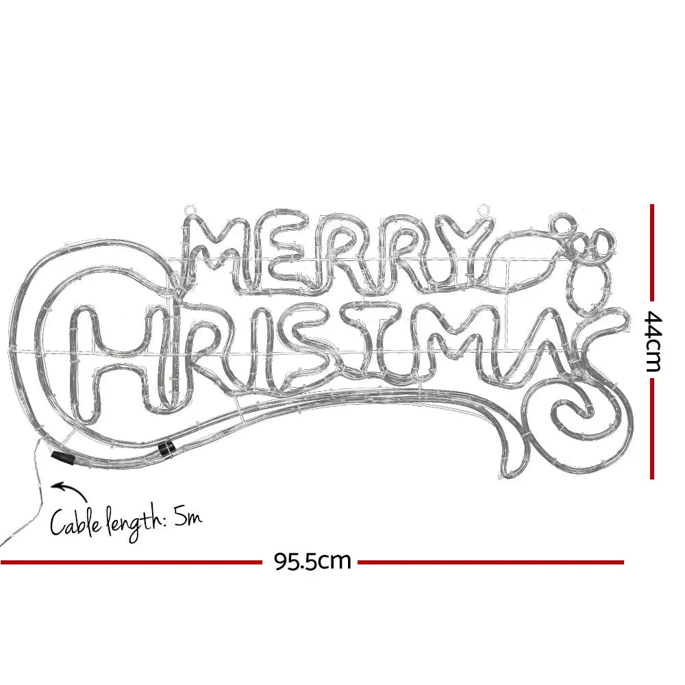 0.96M Christmas Lights Merry Christmas 288 LED Decorations Jingle Jollys - Image 2