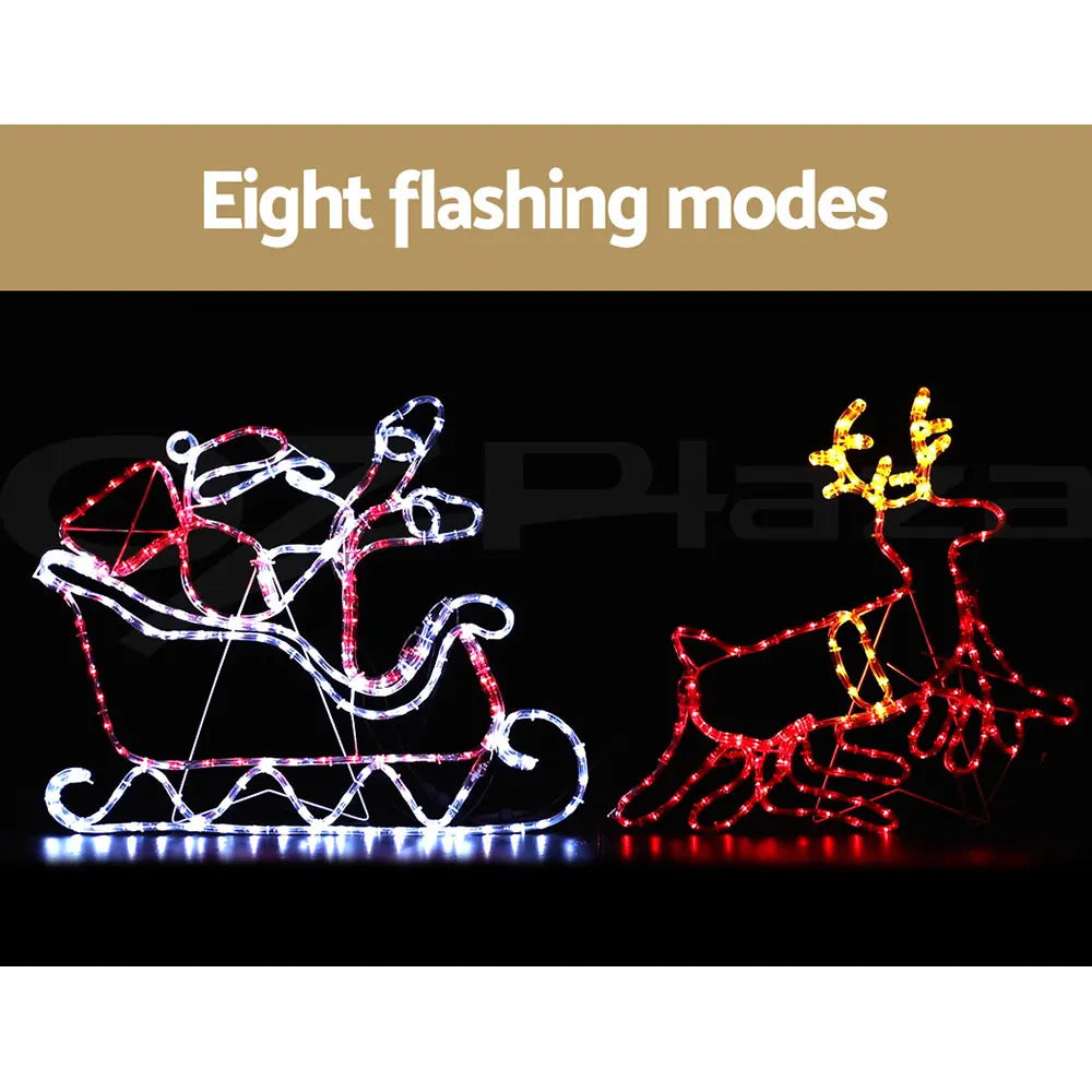 1X Christmas Lights Reindeer Sleigh 806 LED Decorations Jingle Jollys - Image 4