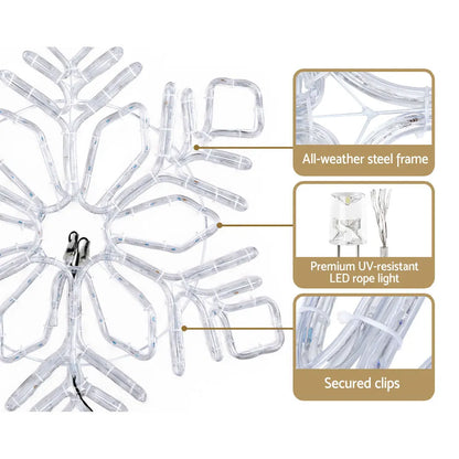 0.82M Christmas Lights 304 LED Snow Motif Light Decorations Jingle Jollys - Image 3